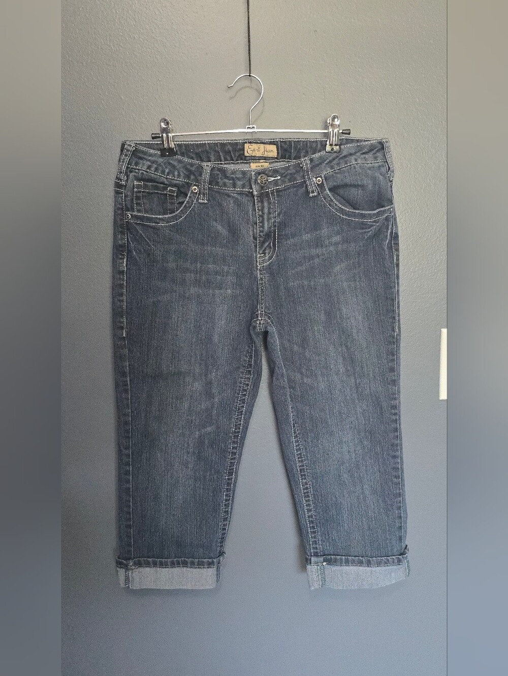 Earl Jeans Dark Blue Cropped Capri Jeans